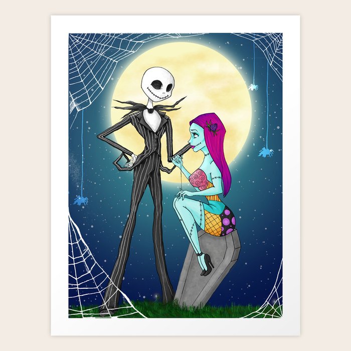 Jack And Sally Art Print By Elizabethconnor Society6