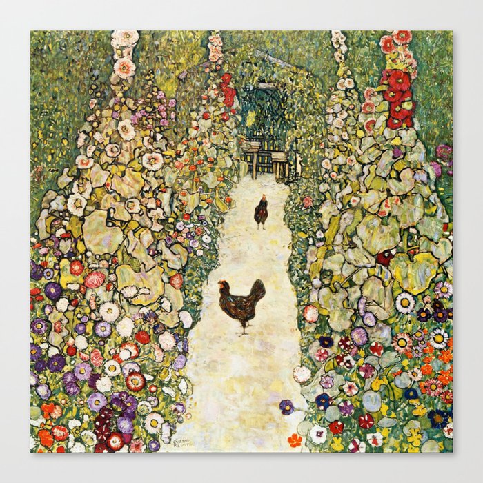 Gustav Klimt Garden Path With Chickens Leinwanddruck Gustav Klimt Garden Path With Chickens Leinwanddruck
