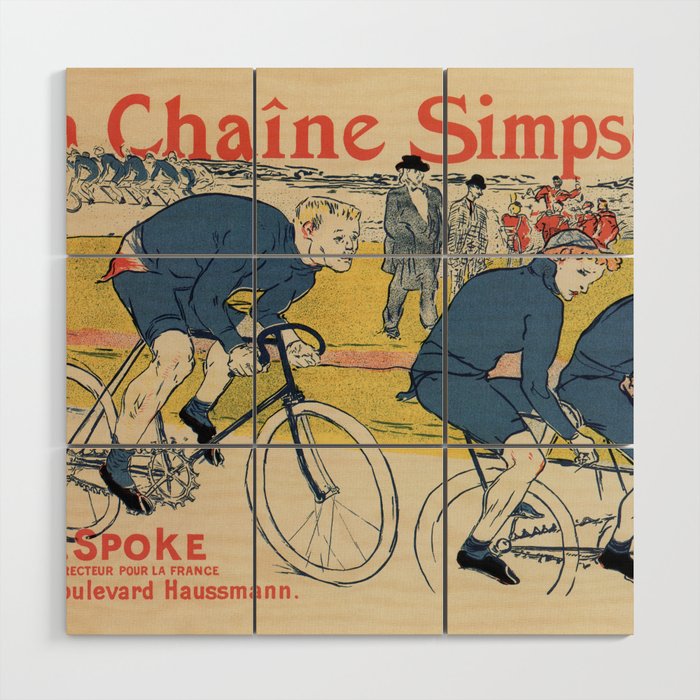  Toulouse-Lautrec vintage cycling ad Wood Wall Art