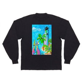 Colorful Lighthouse - Original acrylic artwork Dody Denman Long Sleeve T-shirt