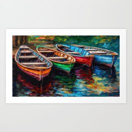 Painted Canoes Art Print
