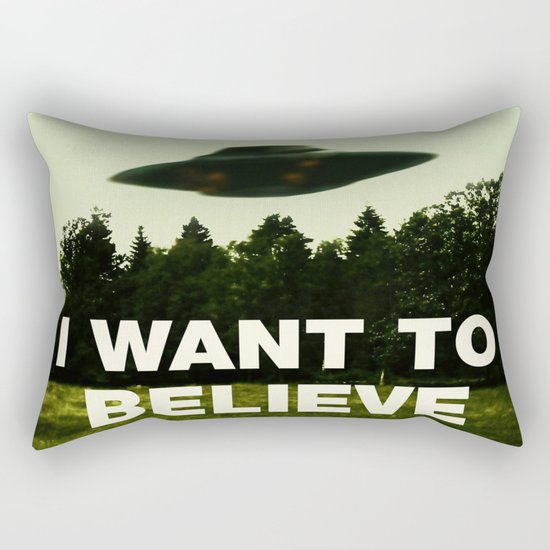 UFO, I Want To Believe Rectangular Pillow
