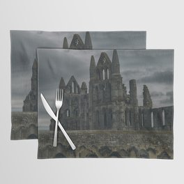 Great Britain Photography - Whitby Abbey Under The Gray Clouds Placemat