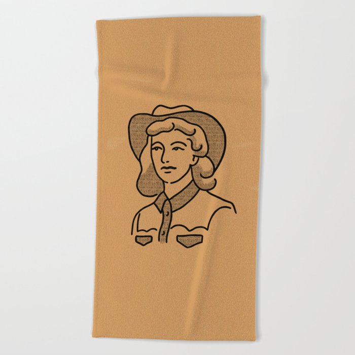 Cowgirl in Dusty Brown Beach Towel