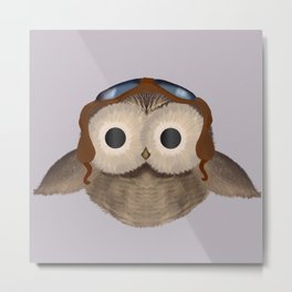 Owl in Flight Borb Metal Print