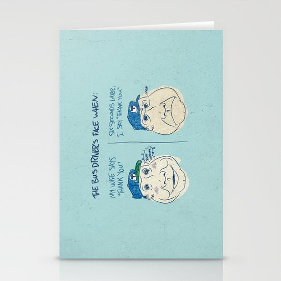 BUS DRIVER'S FACE Stationery Cards