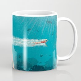 Comfort Zone Kaffeebecher | Concept, Drawing, Illustration, Competition, Confidence, Ocean, Comfort, Swimming, Fishes, Break 