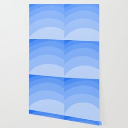 Mid-Century Modern Blue Sunrise Wallpaper