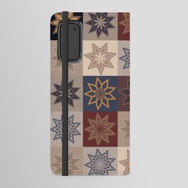 Rustic Patchwork Stars Pattern 3 Warm Tint Android Wallet Case