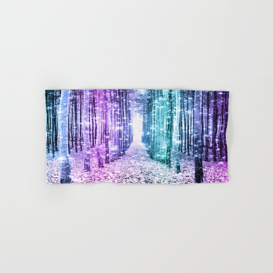Magical Forest Lavender Aqua Teal Ombre Hand & Bath Towel