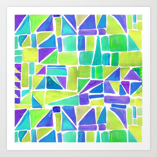 Watercolour Shapes Lemon Art Print