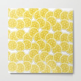 Lemon WaterColor paper pattern Metal Print