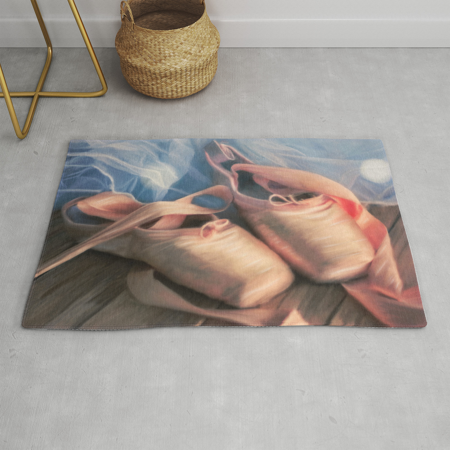 Painting Ballet Shoes And Jersey Rug By Simonegatterwe Society6
