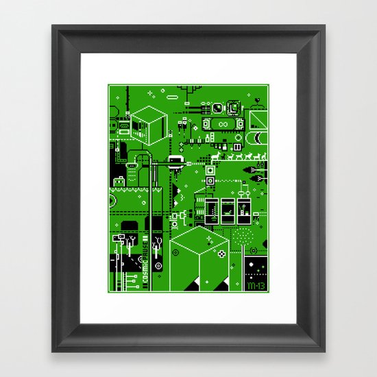 Cosmic Pause - pixel art Framed Art Print