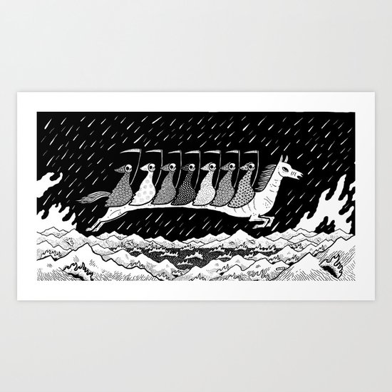 7 Riders Art Print