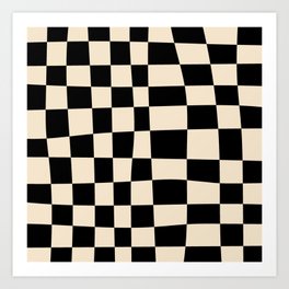 Abstract Checkerboard black Art Print