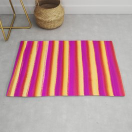 Juicy Bright Stripes, Yellow, Red, Purple Area & Throw Rug
