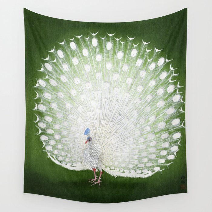 Peacock by Ohara Koson Wall Tapestry