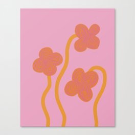 Floral Nostalgia in Pink and Orange Canvas Print