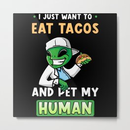 Alien Ufo Taco Metal Print