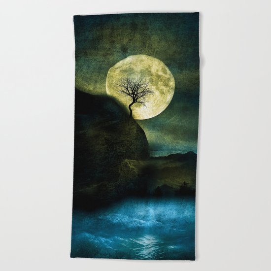 The Moon and the Tree. Beach Towel