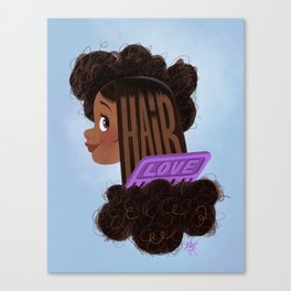Black hair love Canvas Print