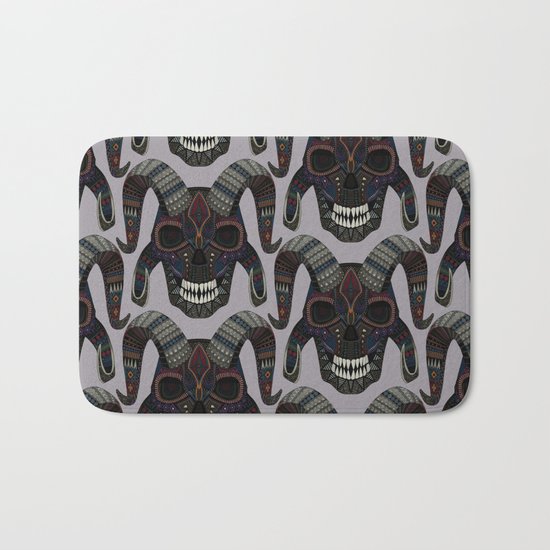 demon skull heather Bath Mat