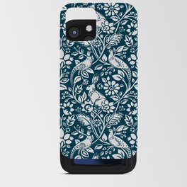 Pheasant and Hare Pattern, Indigo Blue and White iPhone Card Case