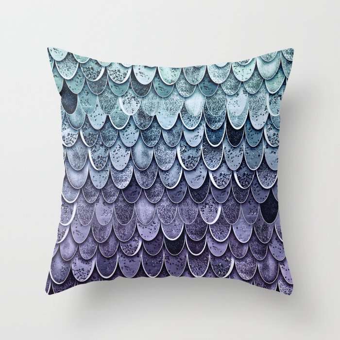 MYSTIC TEAL-PURPLE Throw Pillow by 