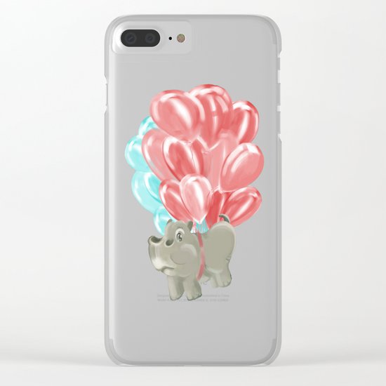 Flying hippos Clear iPhone Case