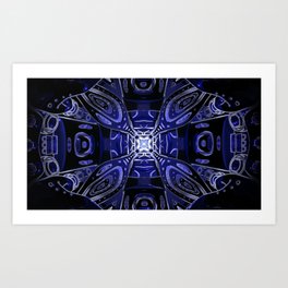 Jade Mandala - Blue-01 Art Print