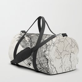 Oakland USA - City Map - Black and White Duffle Bag