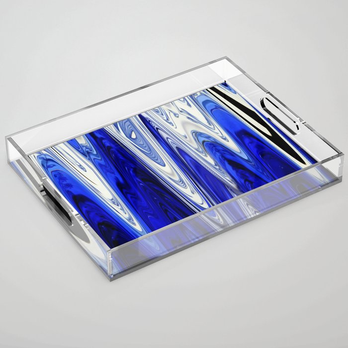 Zigzag Cobalt Blue Acrylic Tray