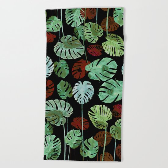 tropical contrast Beach Towel