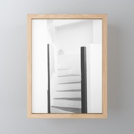 Santorini Oia Stairs Black White #2 #wall #art #society6 Framed Mini Art Print