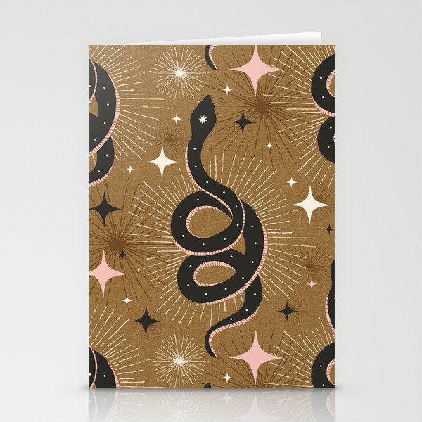 Slither Through The Stars Gold Stationery Cards