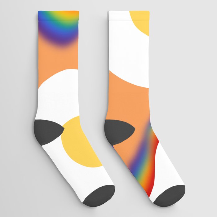 Rainbow fried egg pattern 3 Socks