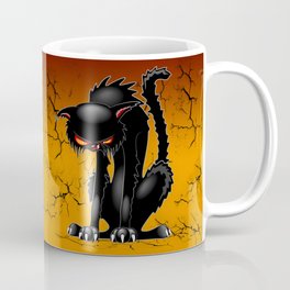 Black Cat Evil Angry Funny Character Coffee Mug