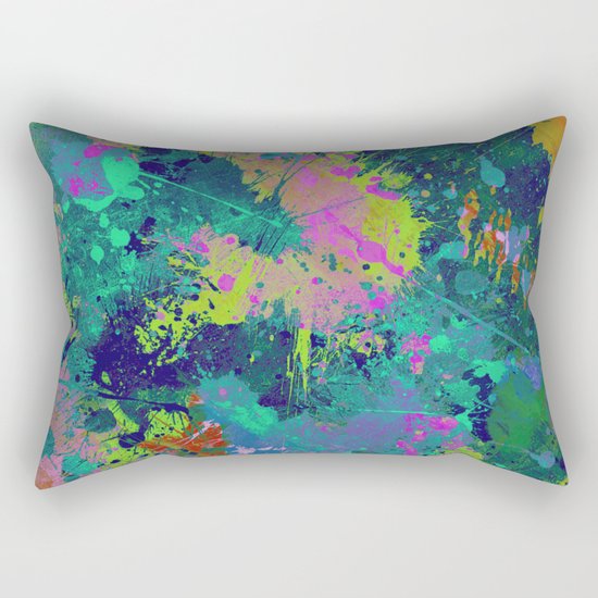 Messy Art I - Abstract, paint splatter painting, random, chaotic and messy artwork Rectangular Pillow