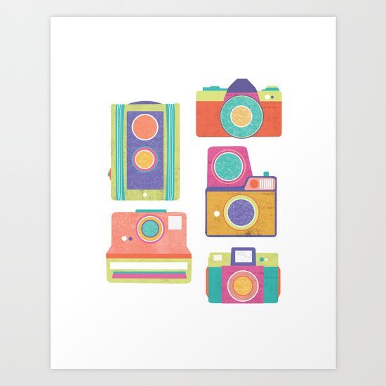 Vintage Cameras Art Print