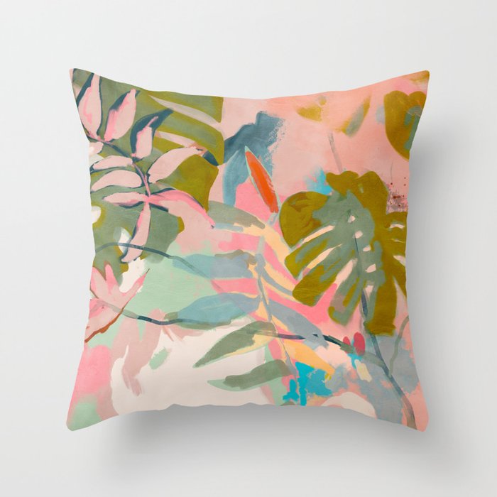 tropical home jungle abstract Throw Pillow