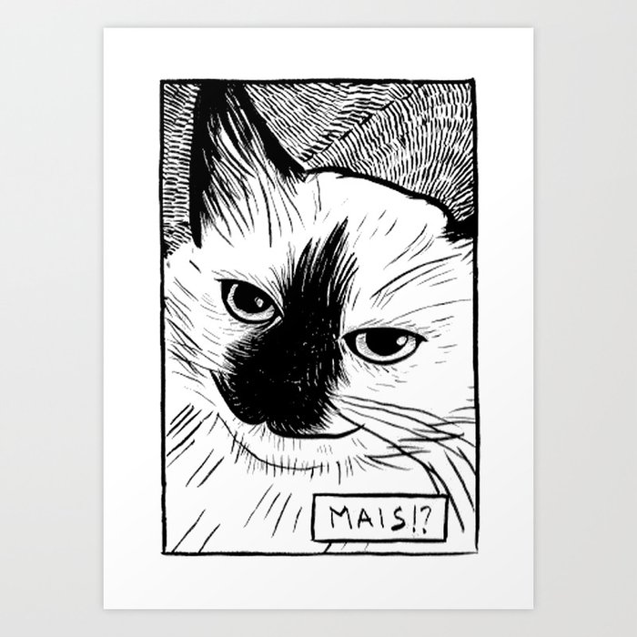 Wifi the cat Art Print