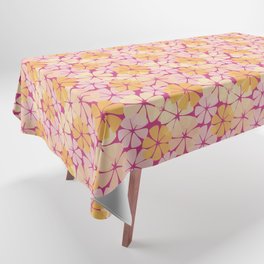 Retro Tropical Petal Flowers - Pink Orange Yellow Tablecloth