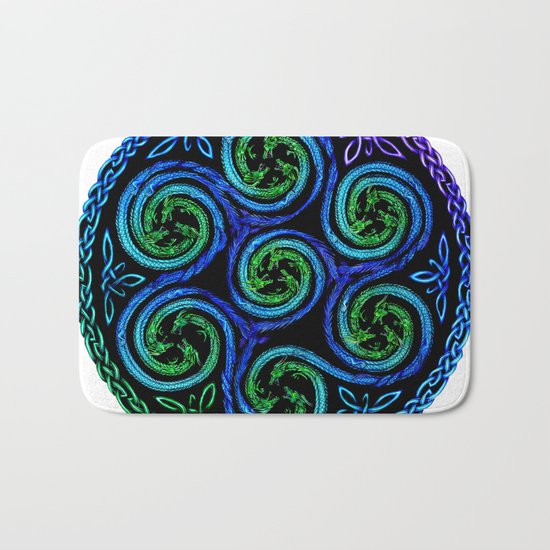 Dragon Seven Spirals Mandala Bath Mat