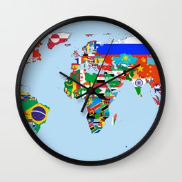 Globe with Flags Wall Clock