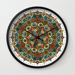 Mandala of prosperity, fertility, and strong family Wall Clock