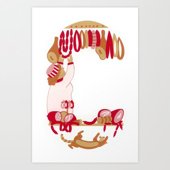 C as Charcutière (Pork butcher) Art Print