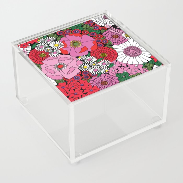 Vintage Florals Geranium Acrylic Box