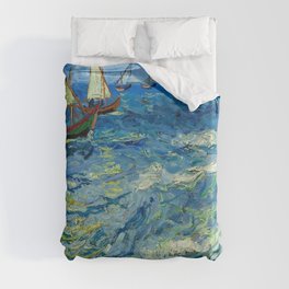 Vincent van Gogh The Sea at Saintes-Maries, 1888  Duvet Cover