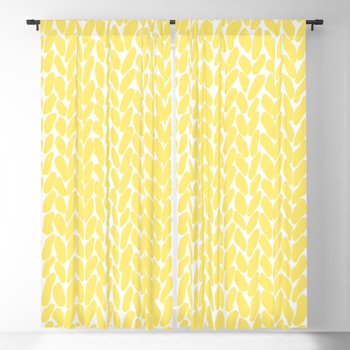 Hand Knit Illuminating Yellow Blackout Curtain